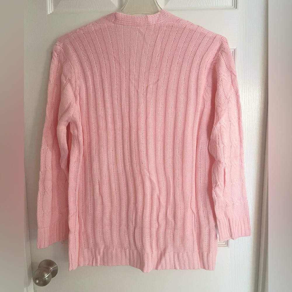 Pink Cable Knit Cardigan - Picture 2 of 4